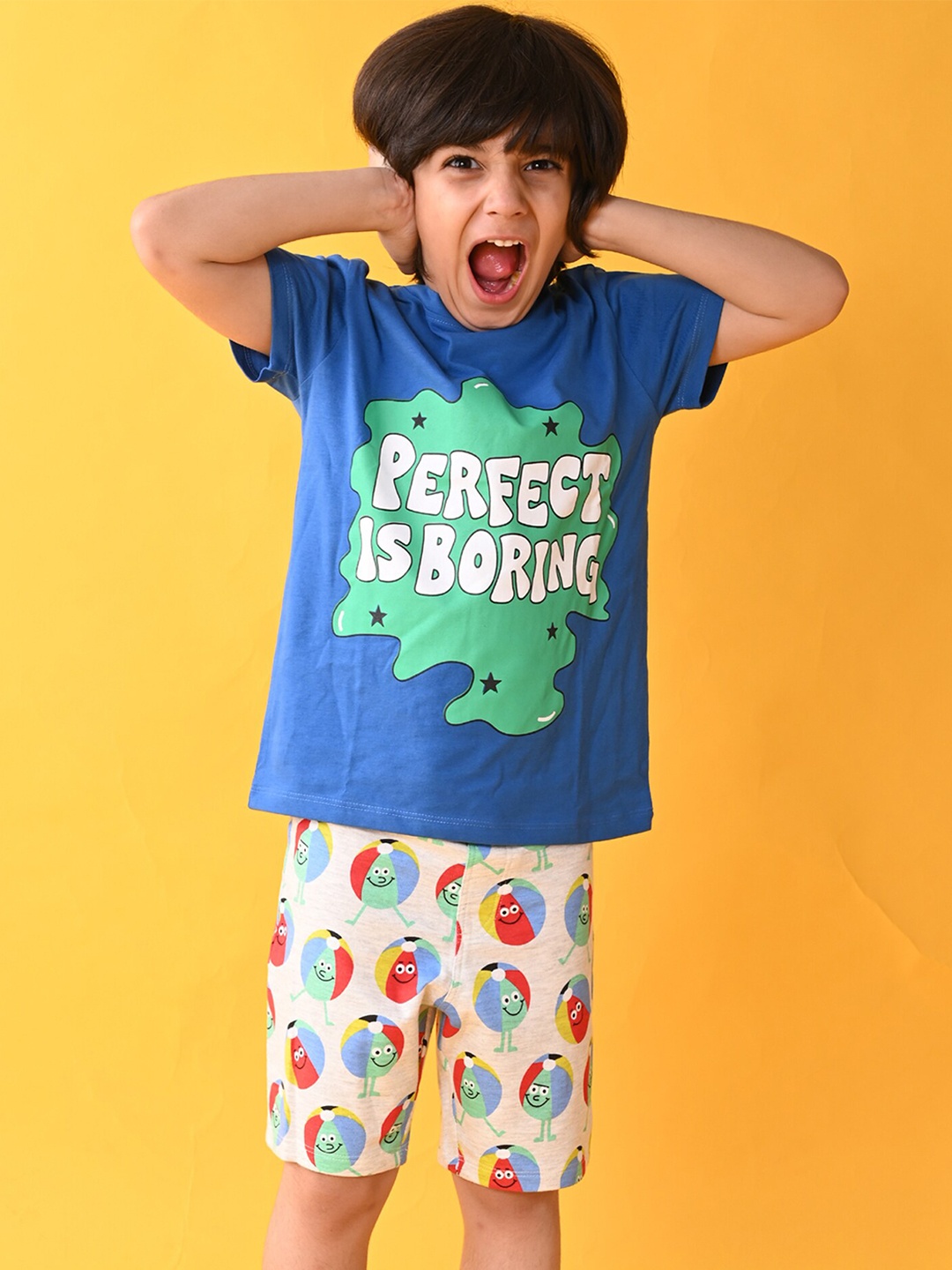 

Anthrilo Boys Printed T-shirt with Shorts, Blue