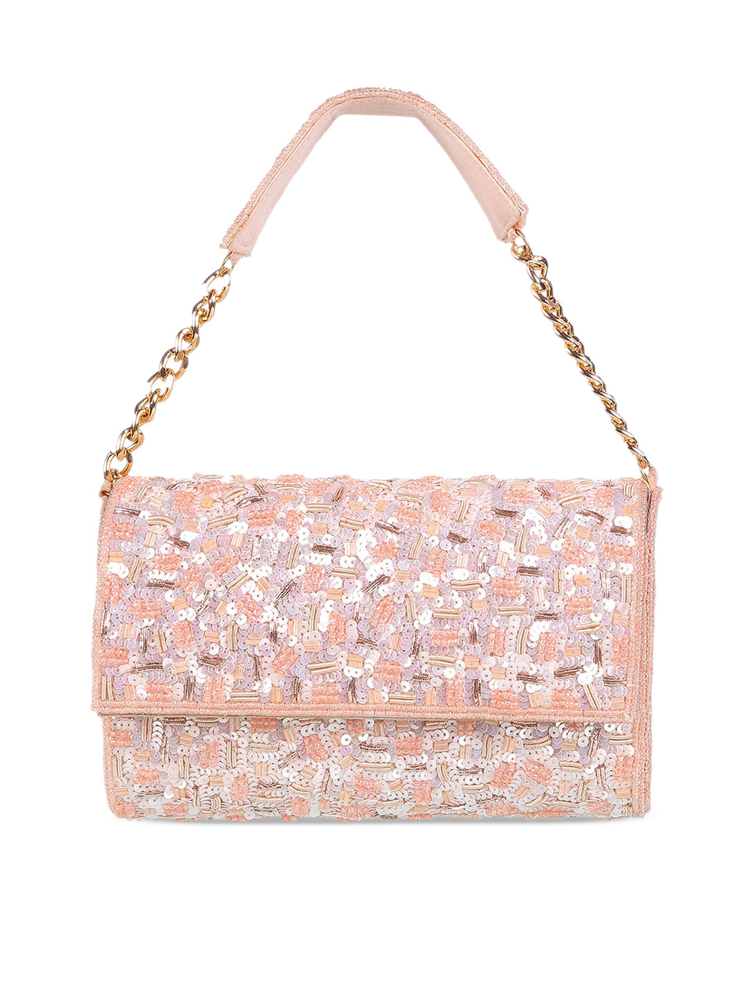 

Mochi Embellished Structured Handheld Bag, Pink