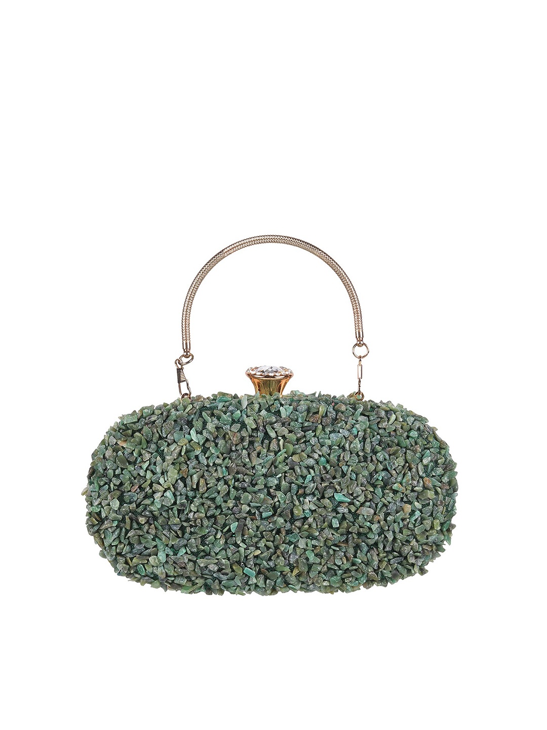 

Mochi Embroidered Purse Clutch, Green