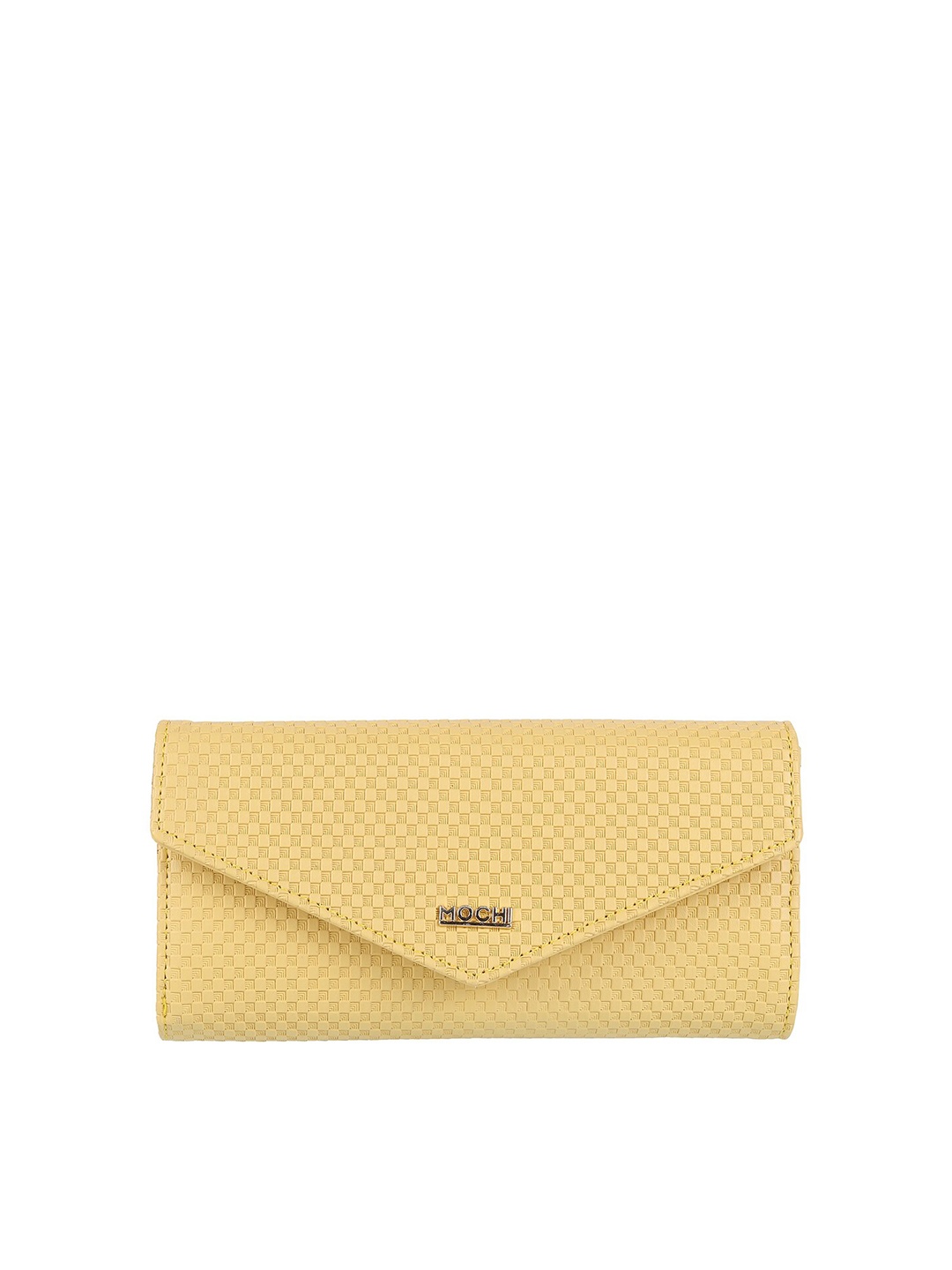 

Mochi Women Textured PU Three Fold Wallet, Yellow