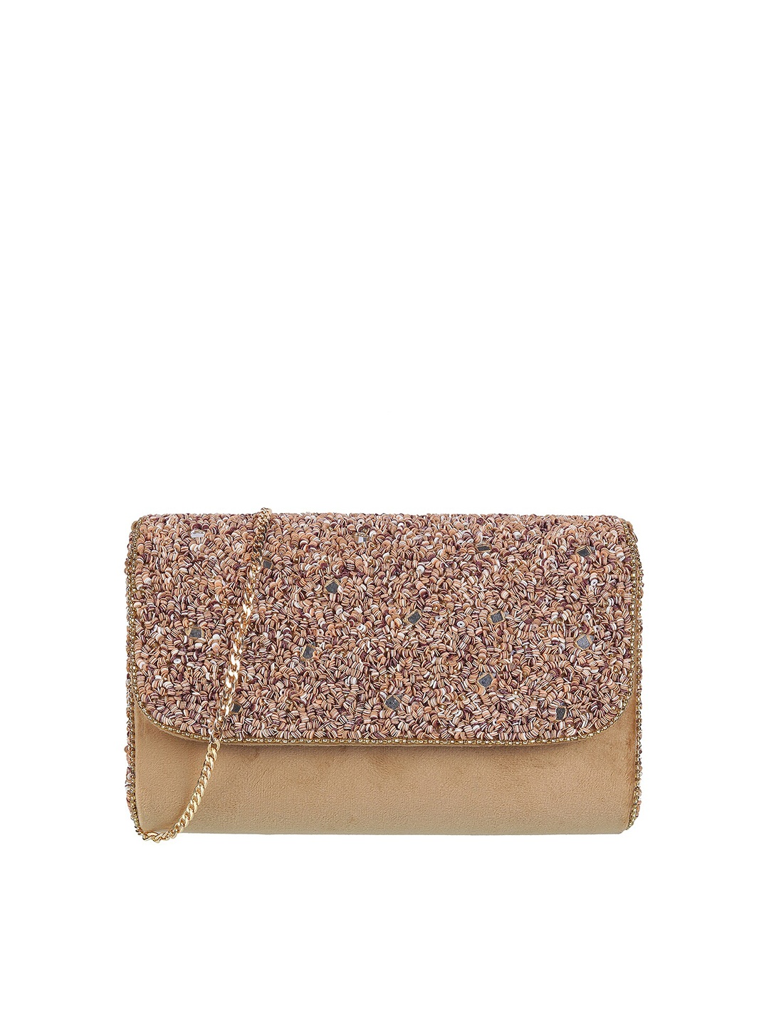 

Mochi Embellished Box Clutch, Gold