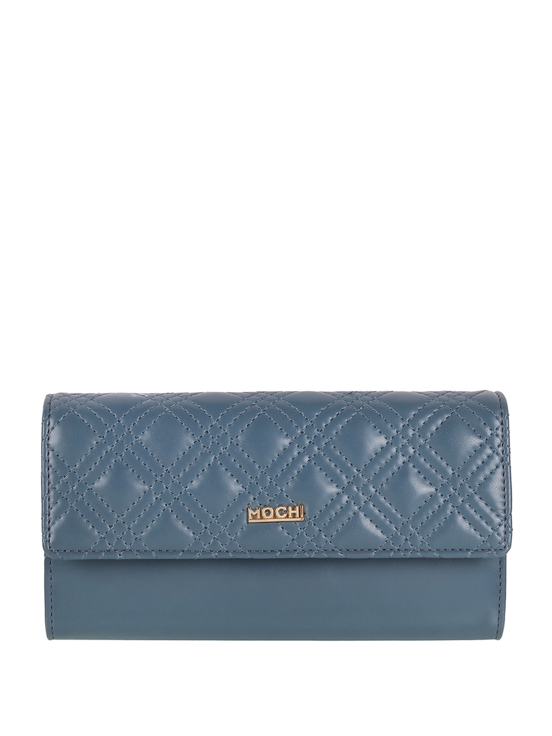 

Mochi Women Textured PU Three Fold Wallet, Blue