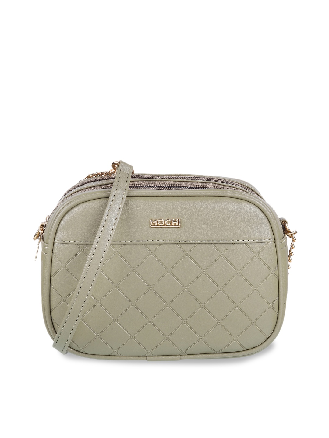 

Mochi Structured Sling Bag With Quilted, Olive