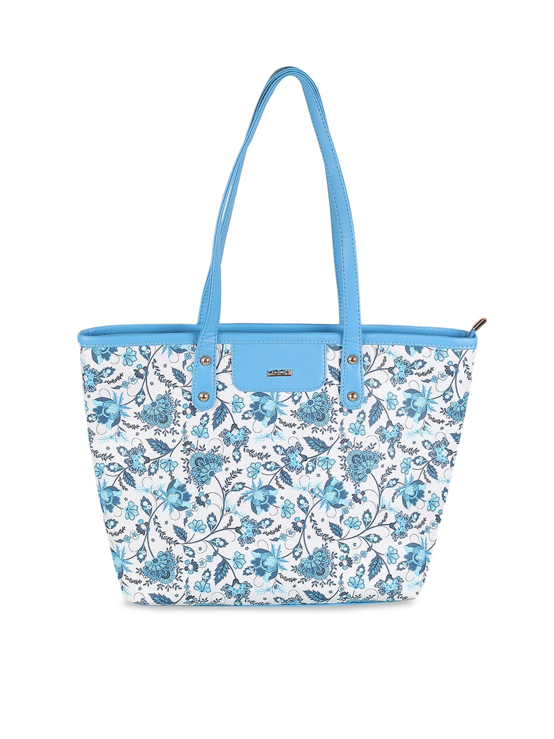 Mochi Floral Printed Structured Tote Bag, White
