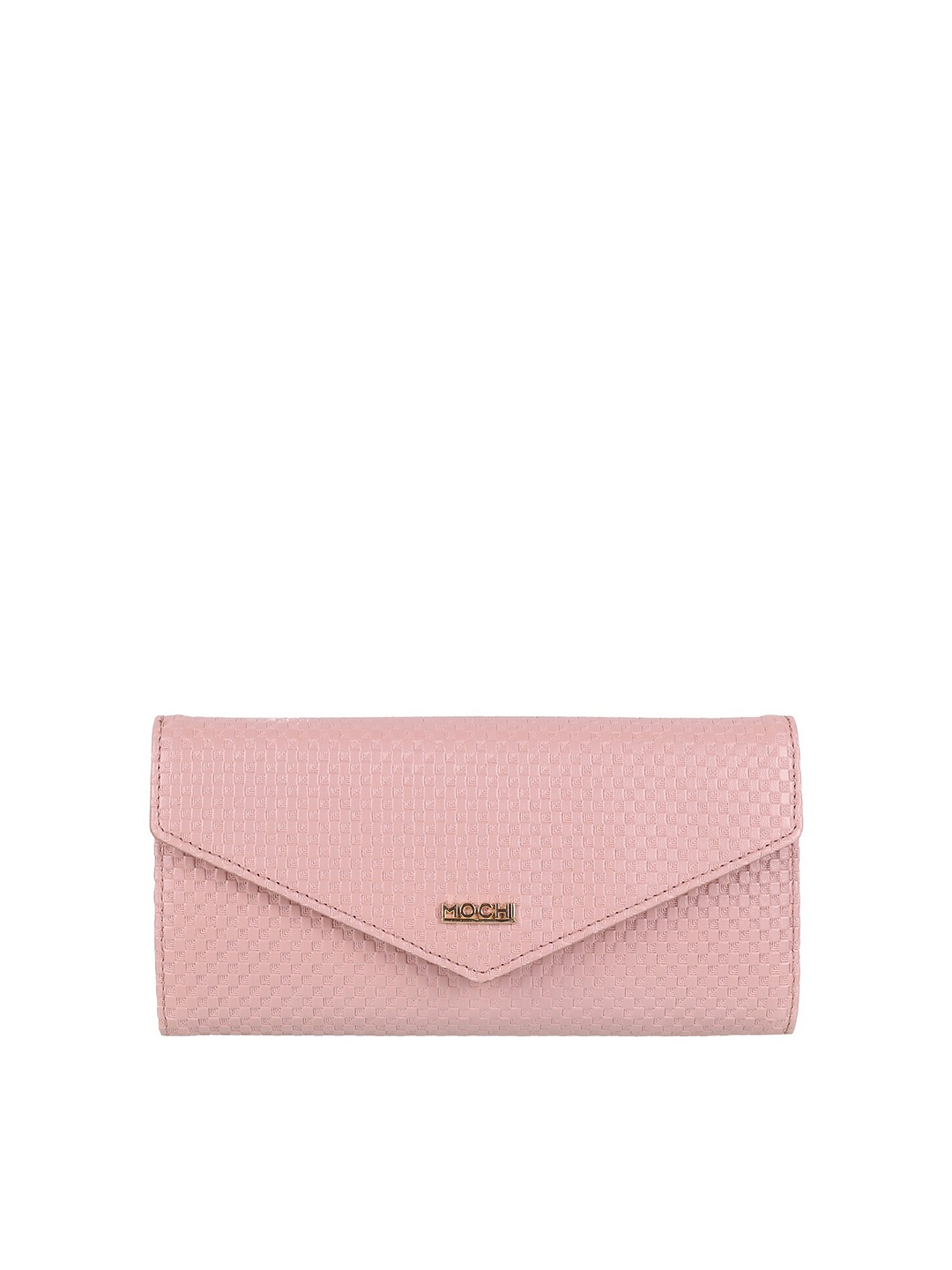 

Mochi Women Textured PU Three Fold Wallet, Peach