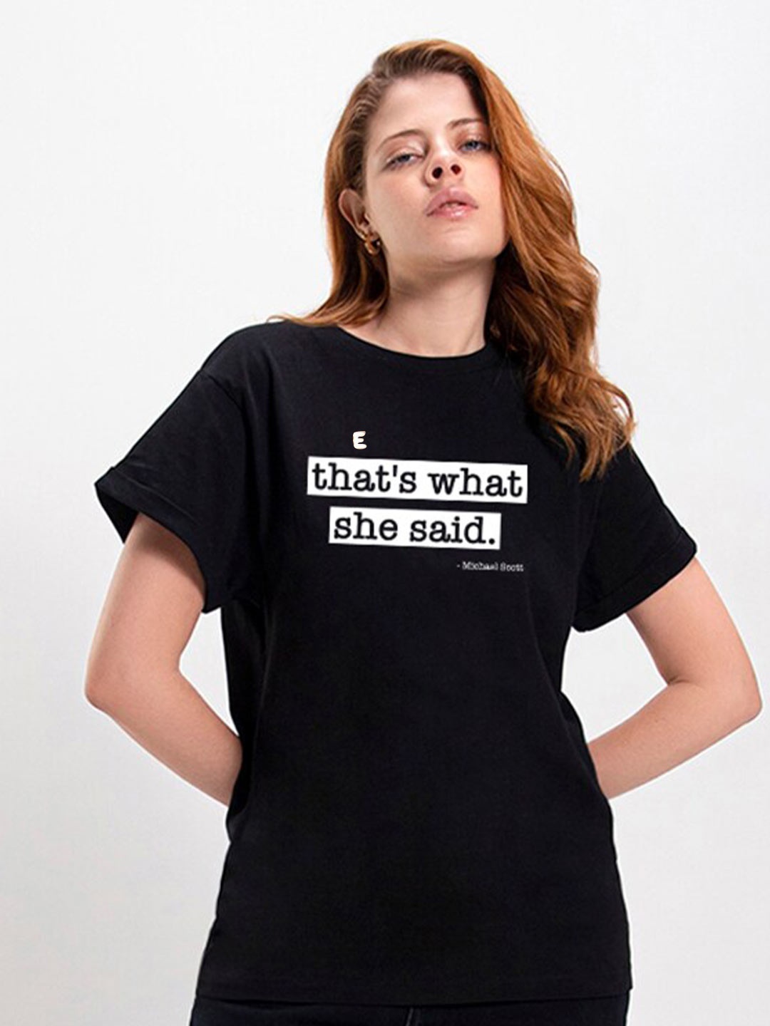 

Bewakoof Black & White Typography Printed Cotton Oversized T-shirt