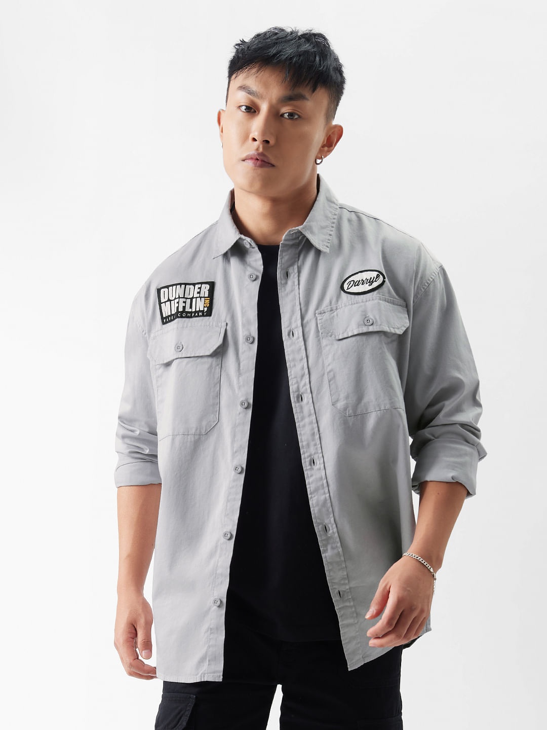 

The Souled Store Grey Pure Cotton Casual Shirt