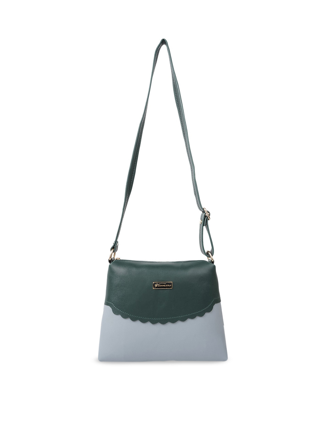 

SHINING STAR PU Structured Sling Bag, Grey