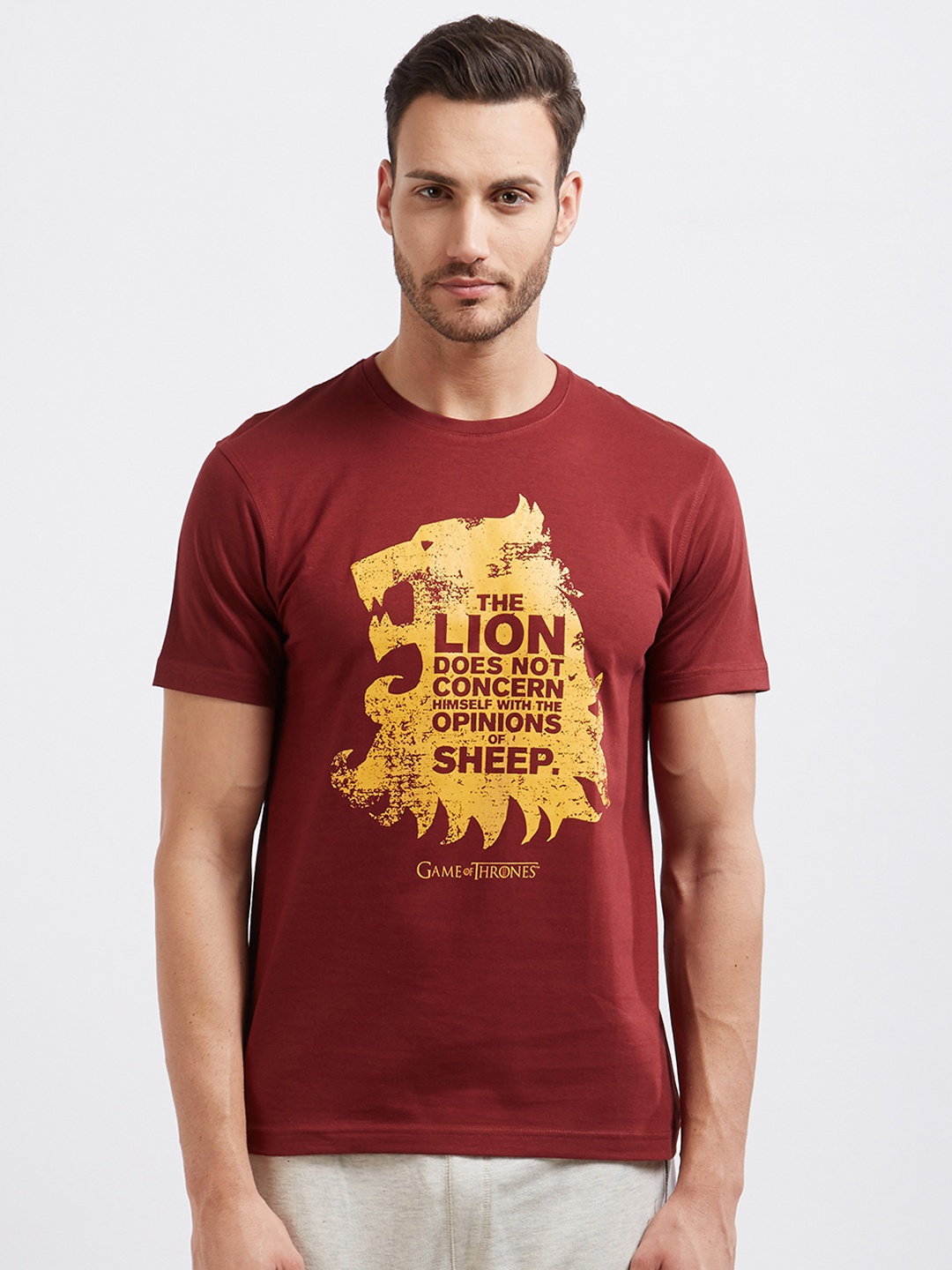 

Redwolf Men Maroon The Lion And The Sheep - Official Game Of Thrones T-Shirt