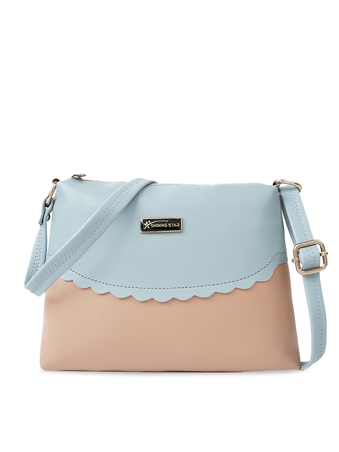 

SHINING STAR PU Bucket Sling Bag, Cream