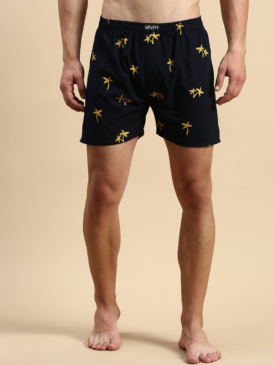 

SHOWOFF Men Mid-Rise Printed Cotton Boxers, Navy blue