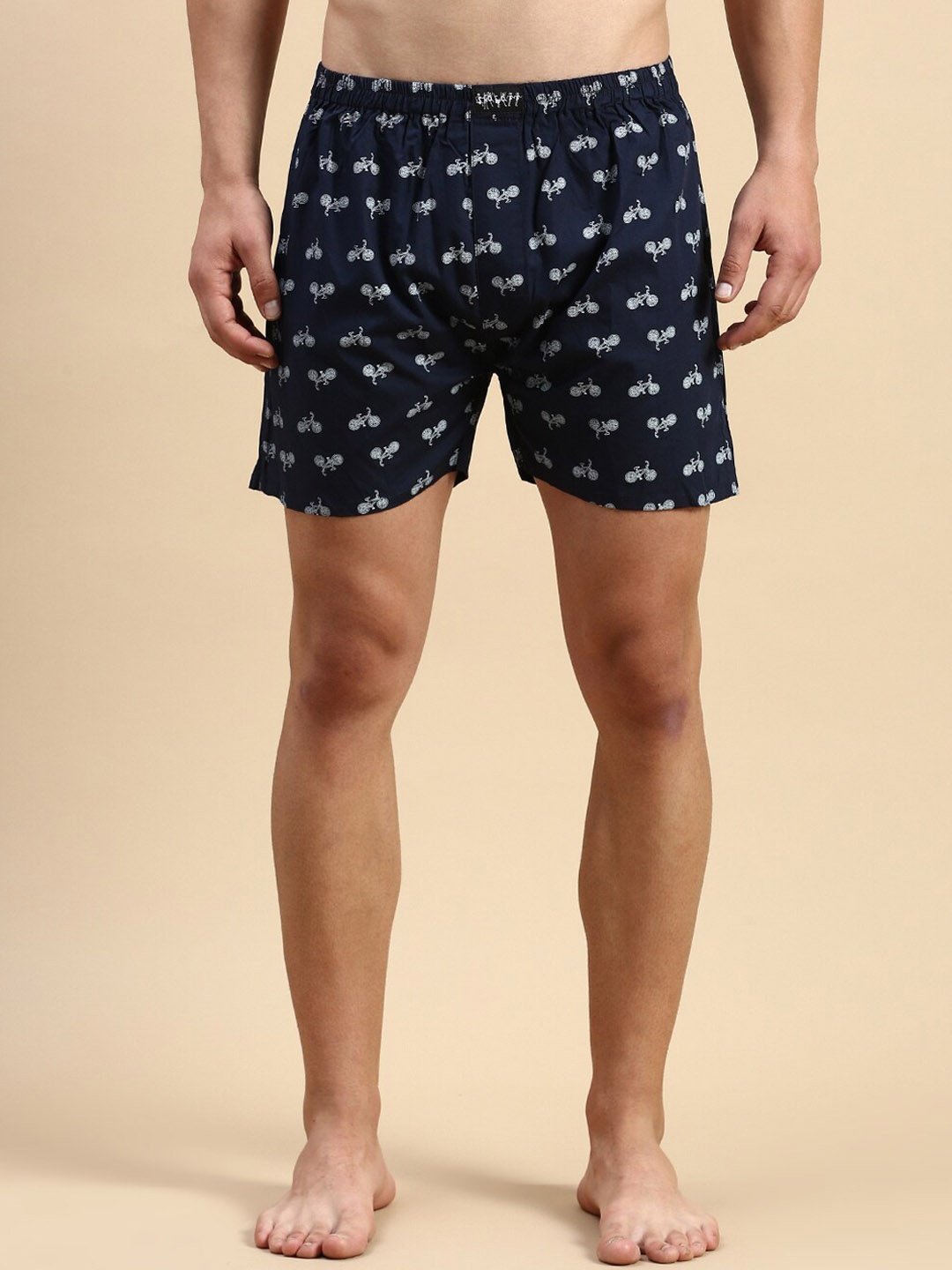 

SHOWOFF Men Printed Cotton Boxers, Navy blue