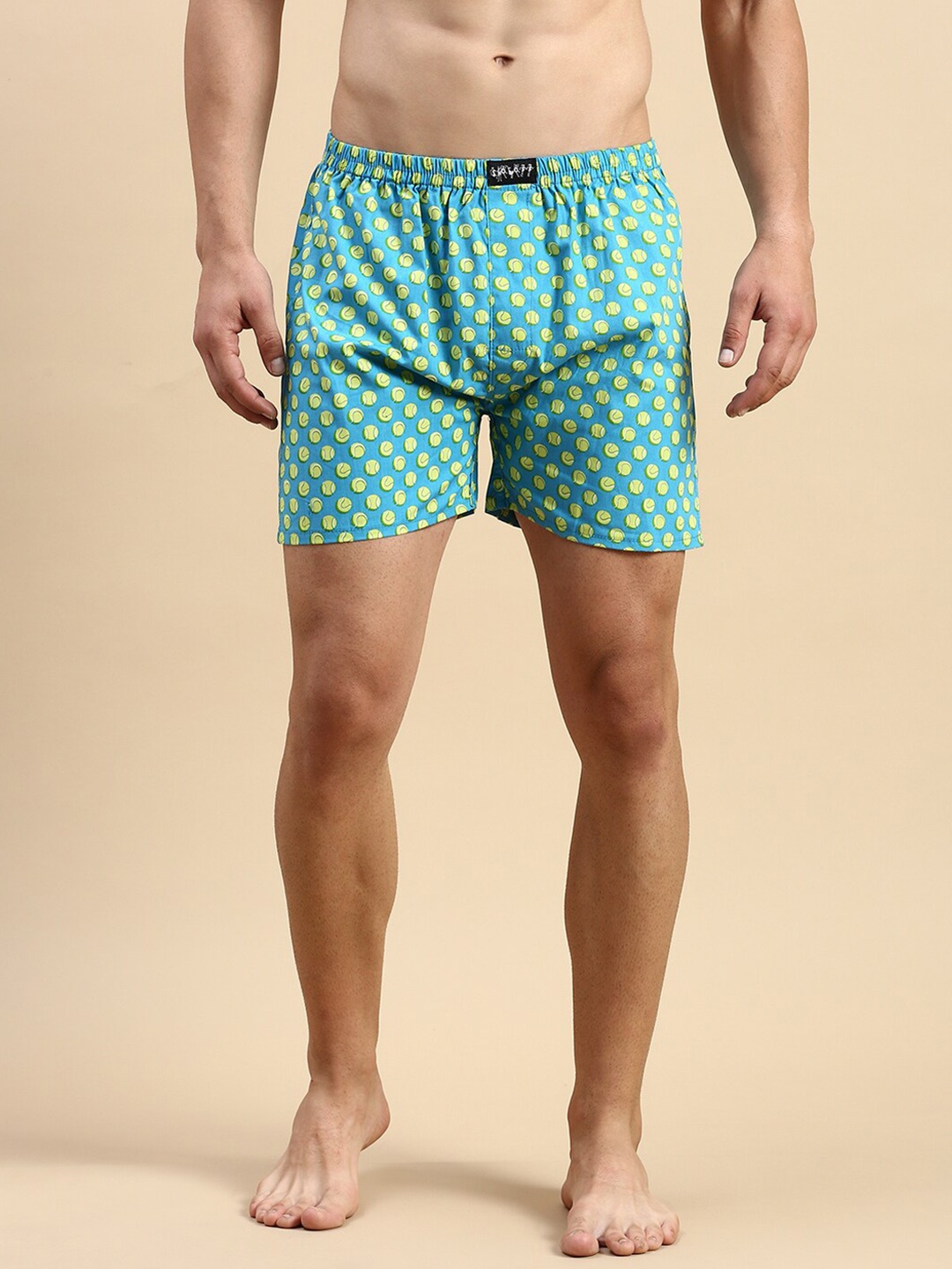 

SHOWOFF Men Printed Cotton Boxers, Turquoise blue