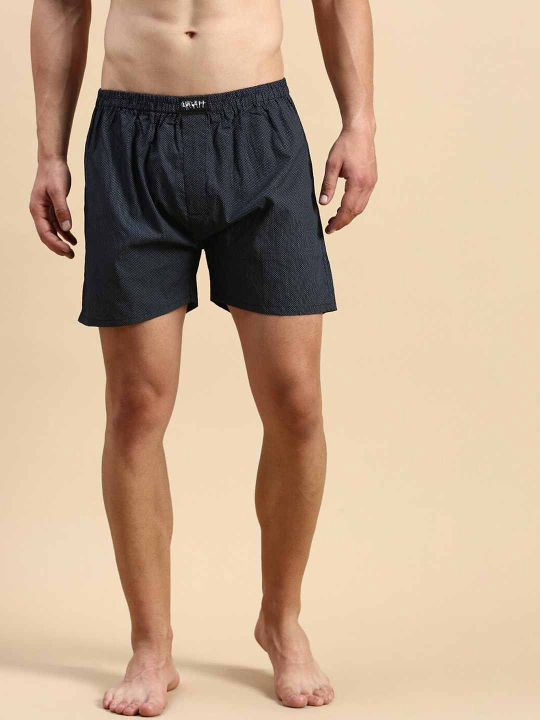 

SHOWOFF Men Printed Slim-Fit Cotton Boxers, Navy blue