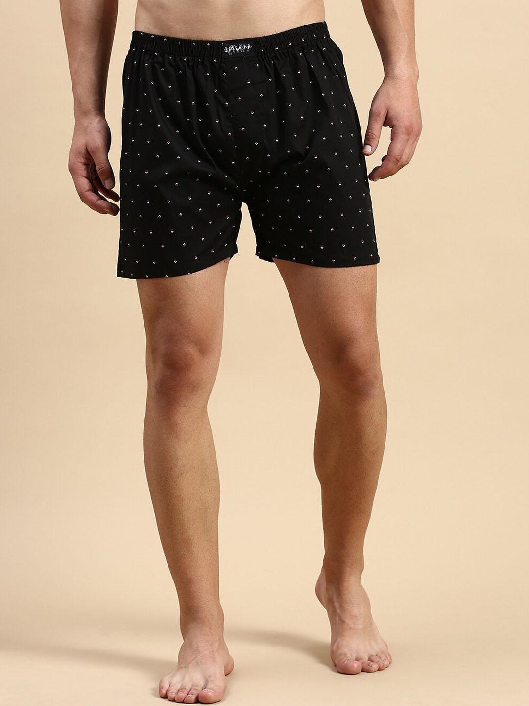 

SHOWOFF Printed Cotton Boxers, Black