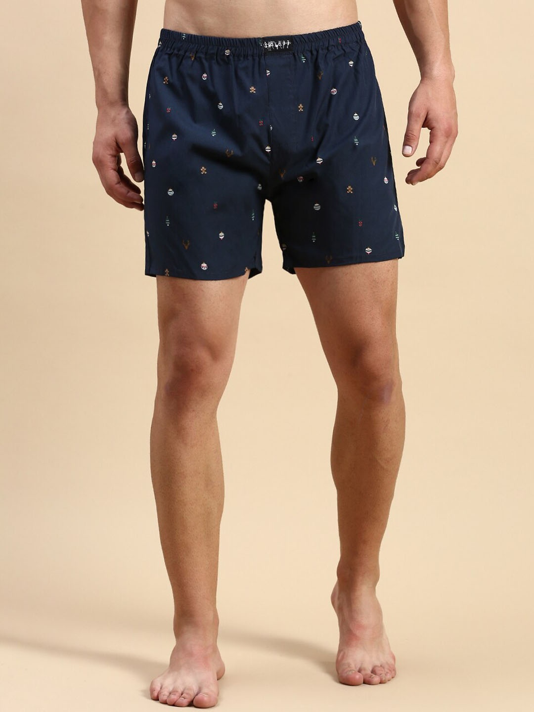 

SHOWOFF Men Printed Cotton Boxers, Navy blue