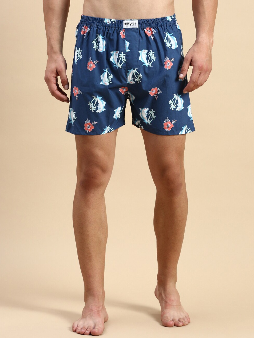 

SHOWOFF Men Printed Cotton Boxers, Blue