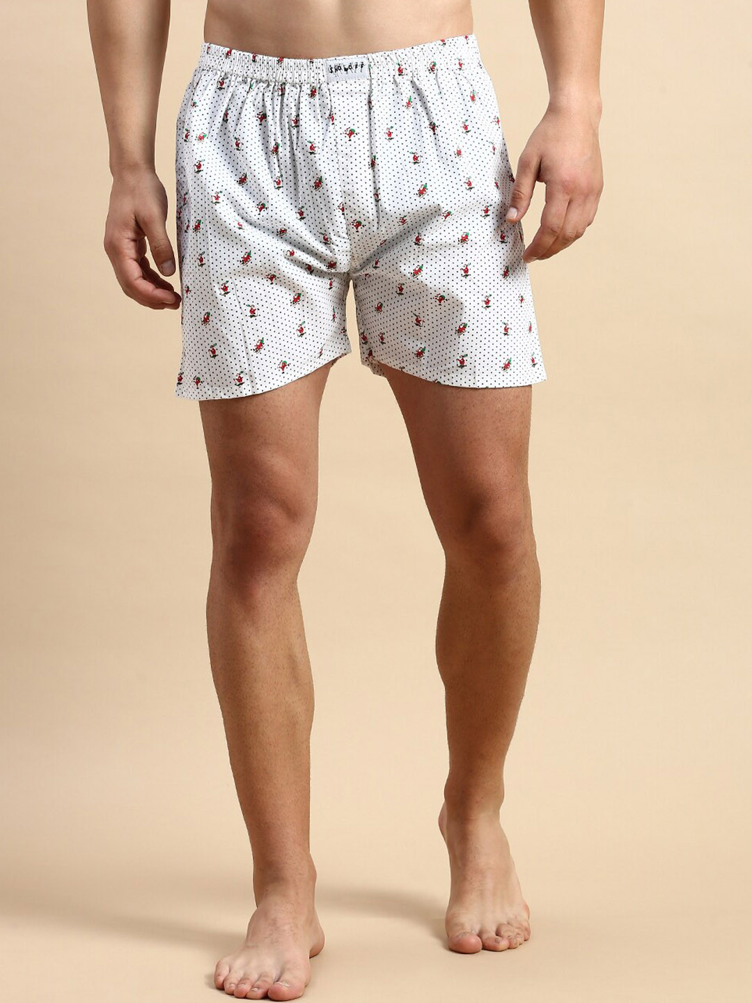 

SHOWOFF Printed Slim-Fit Cotton Boxers, White