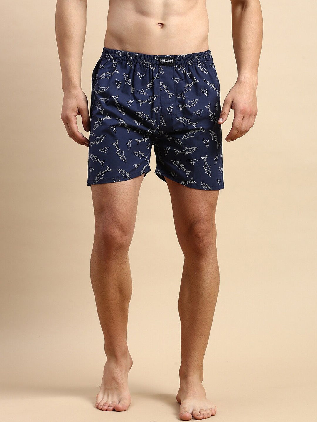 

SHOWOFF Men Printed Cotton Boxers, Navy blue