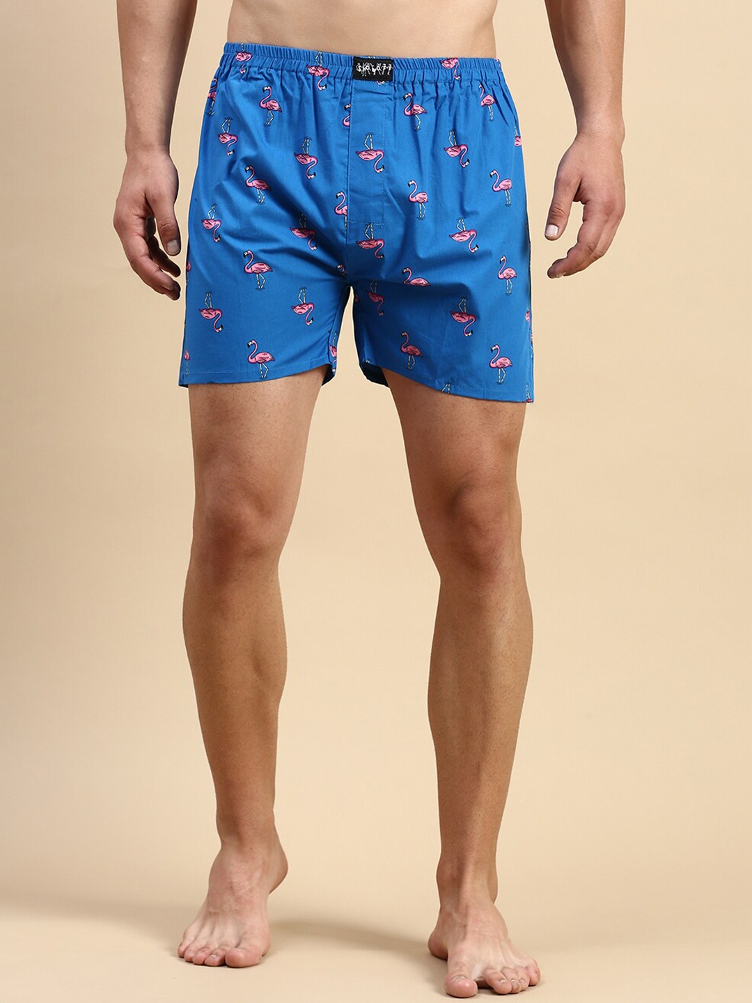 

SHOWOFF Men Conversational Printed Cotton Slim fit Boxer, Blue