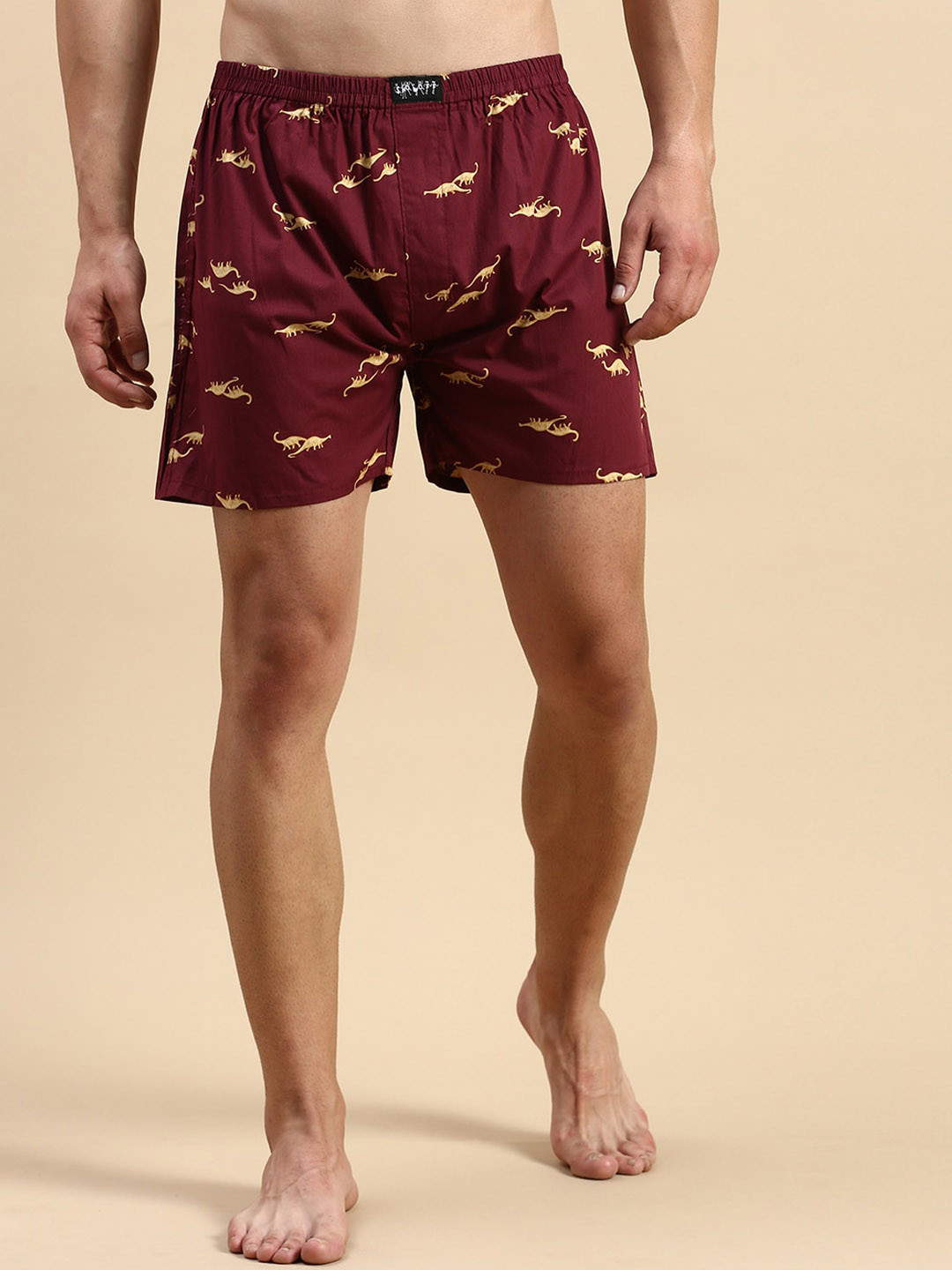 

SHOWOFF Men Printed Cotton Boxers, Maroon