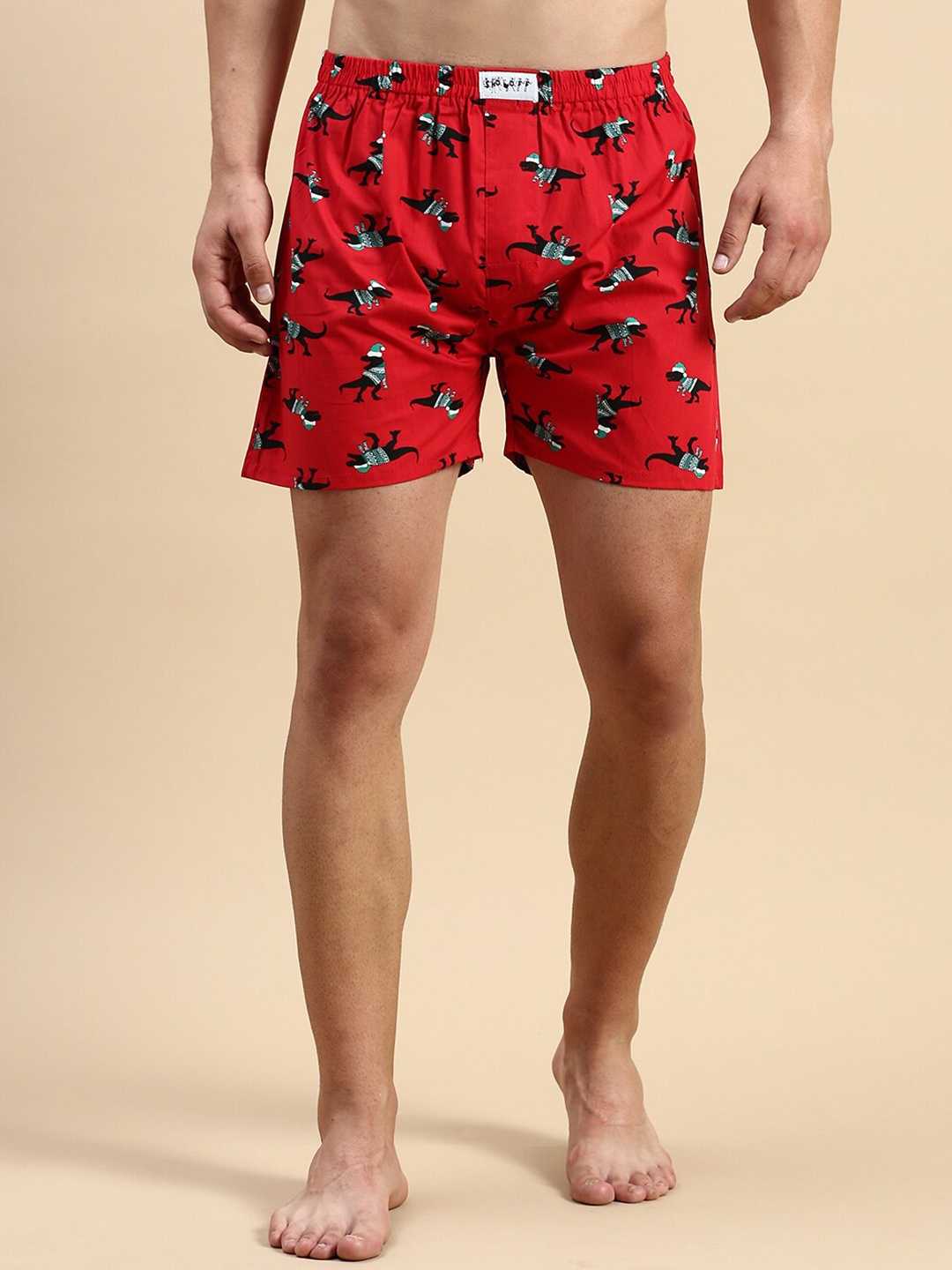 

SHOWOFF Men Printed Cotton Boxers, Red