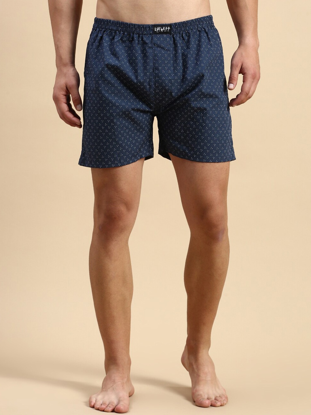 

SHOWOFF Men Polka Dots Printed Cotton Boxers, Navy blue