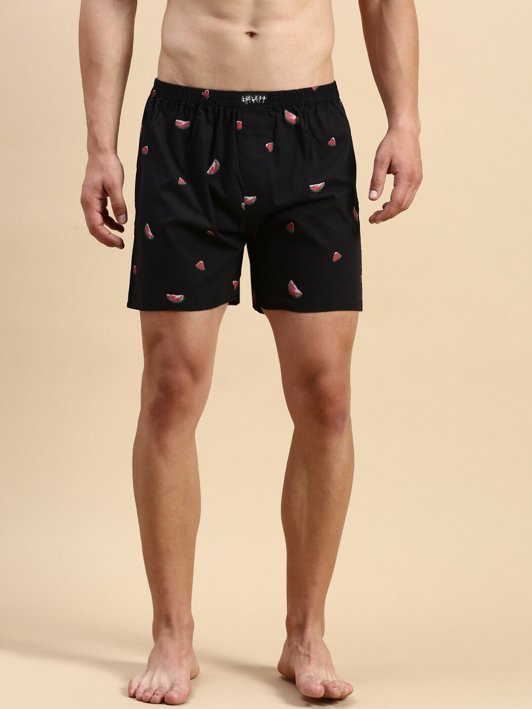 

SHOWOFF Men Printed Cotton Boxers, Black