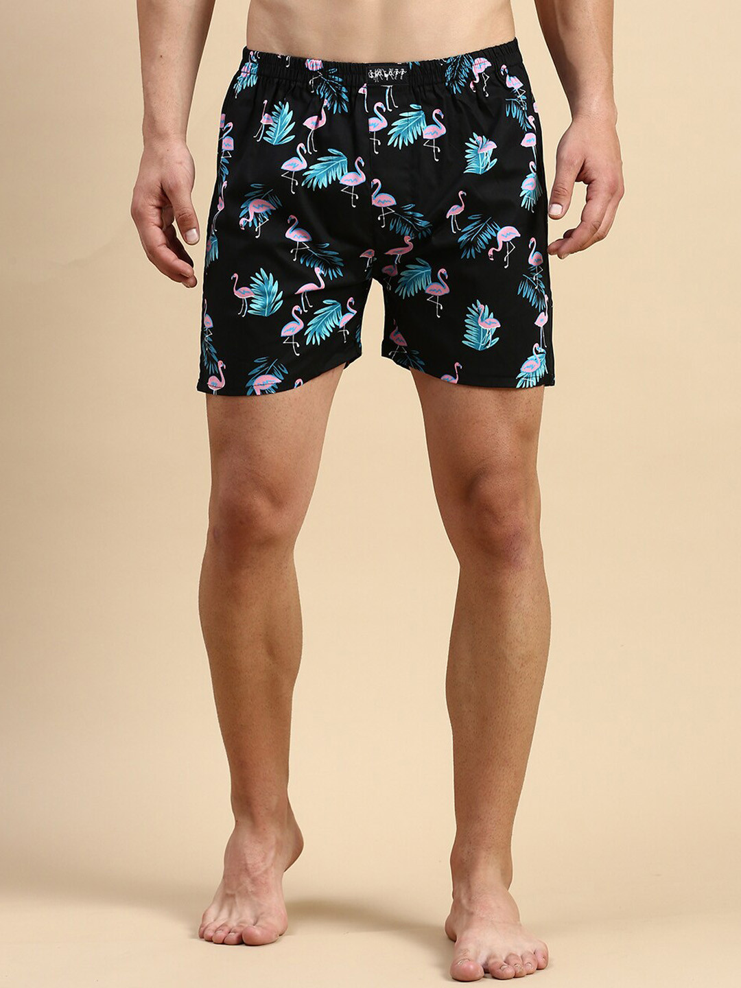 

SHOWOFF Men Conversational Printed Cotton Slim fit Boxer, Black