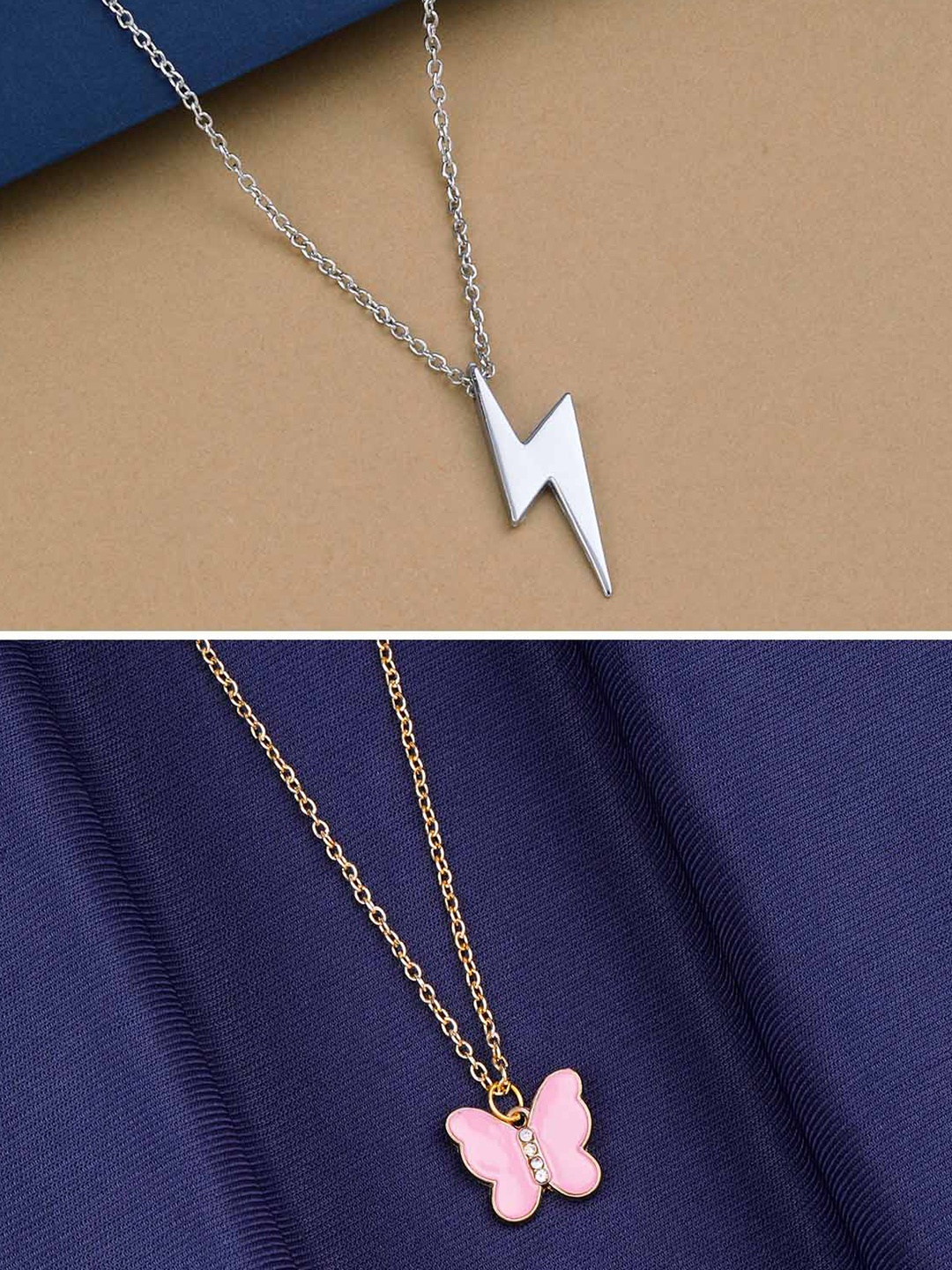 

Silver Shine Pack of 2 Gold-Plated Chain