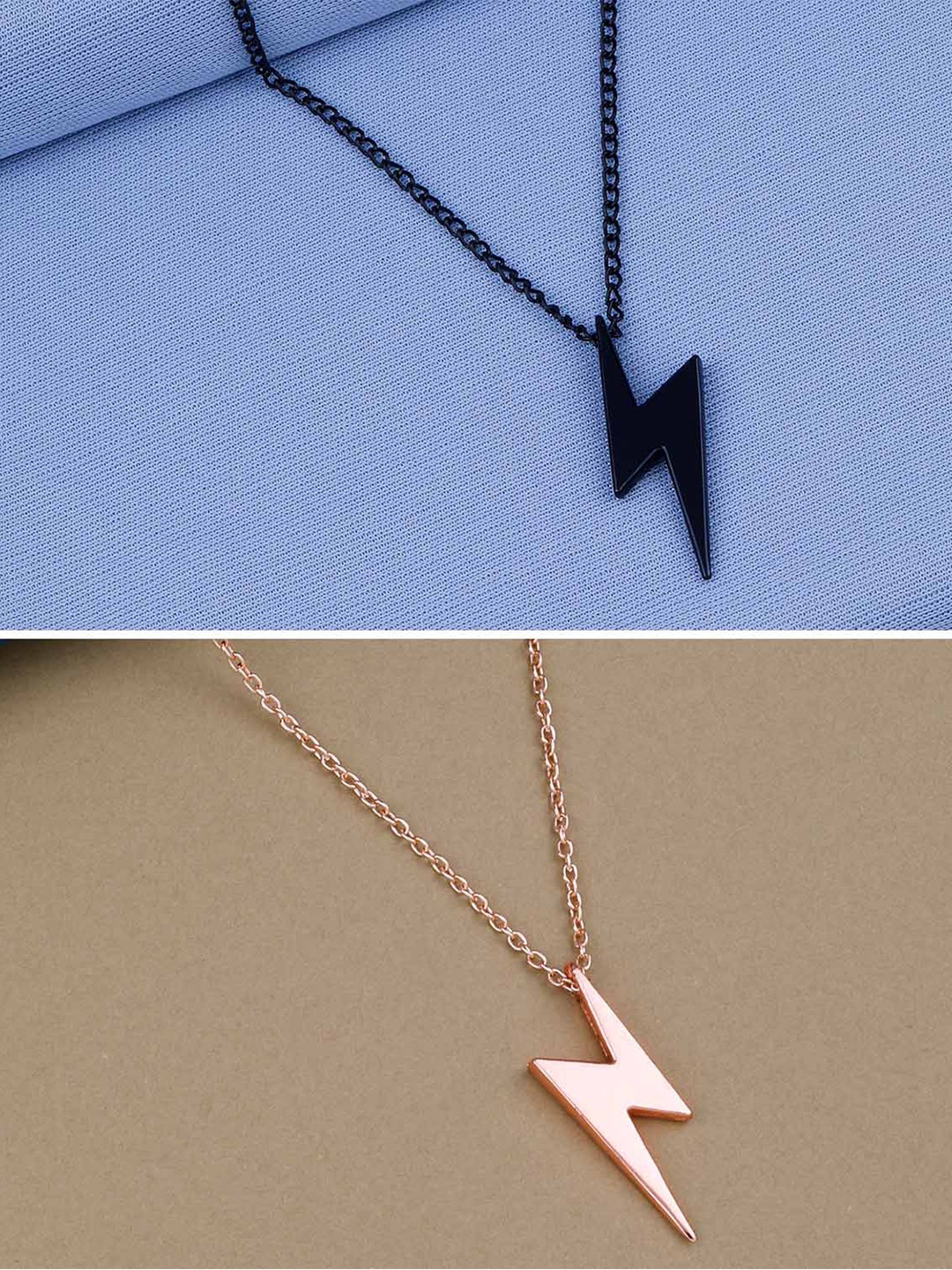 

Silver Shine Pack of 2 Gold-Plated Zig Zag Flash Chain