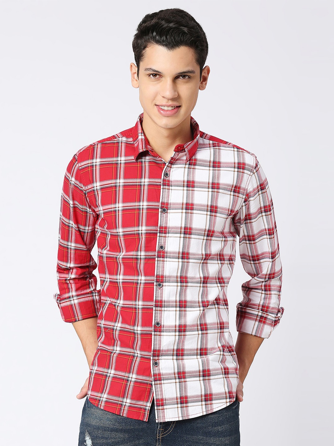 

Pepe Jeans Tartan Checked Opaque Pure Cotton Casual Shirt, Red