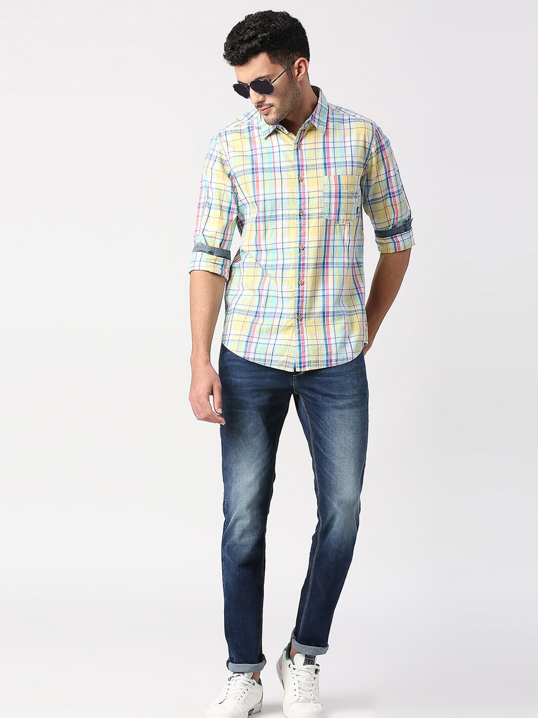 

Pepe Jeans Tartan Checked Opaque Pure Cotton Casual Shirt, Yellow