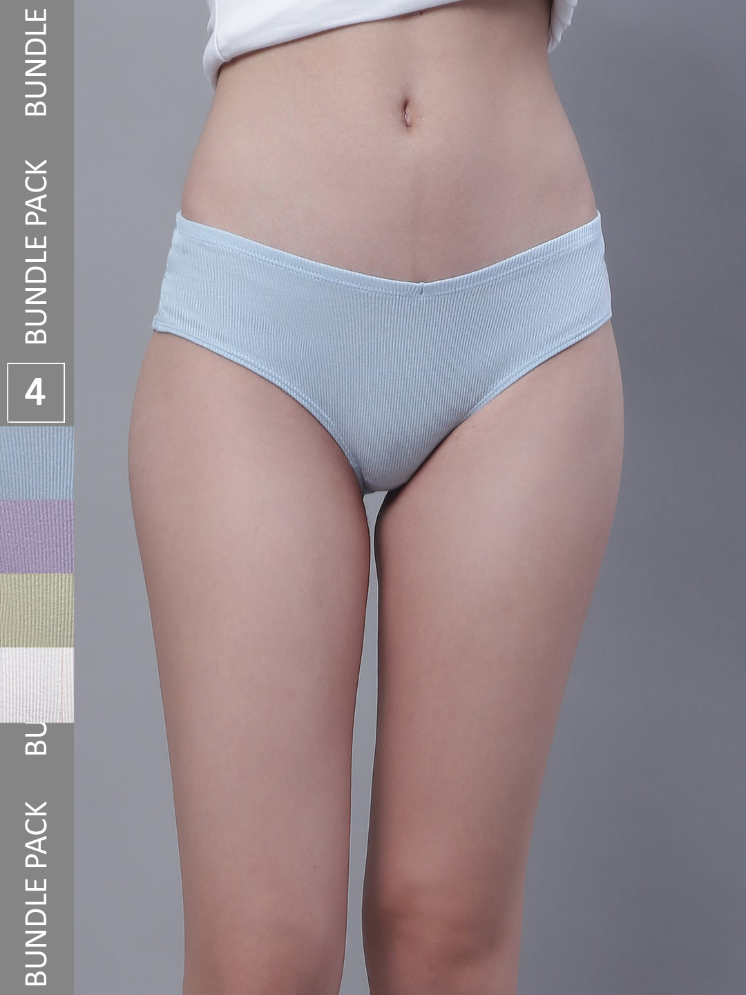 

TAG 7 Women Pack Of 4 Cotton Hipster Briefs, Blue