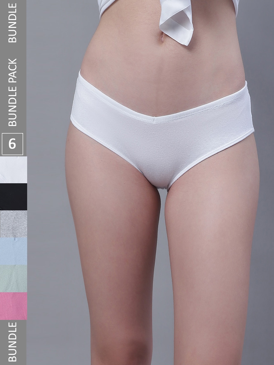 

TAG 7 Women Pack Of 6 Cotton Hipster Briefs, White