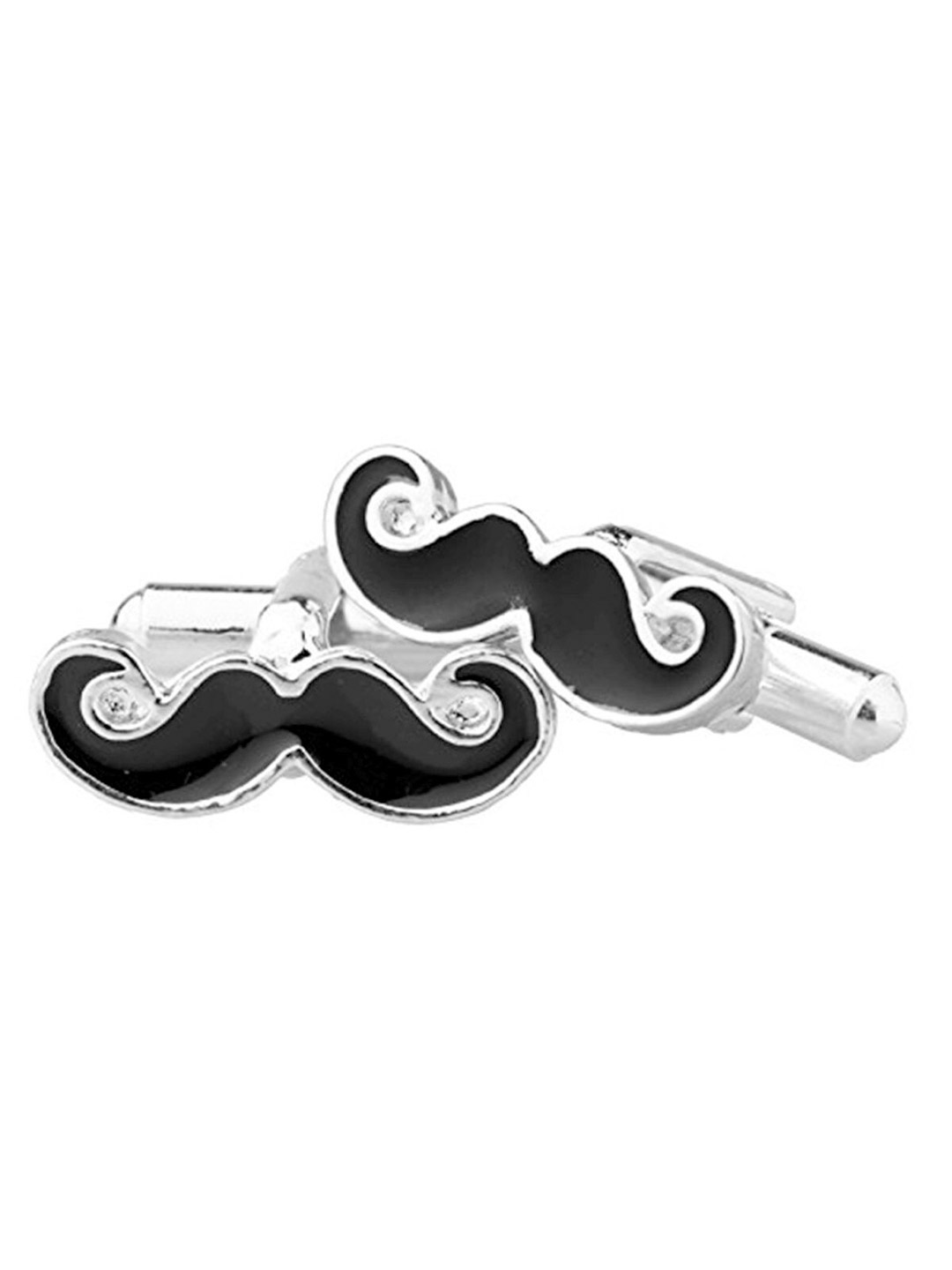 

ZIVOM Men Silver-Plated Moustache Cufflinks