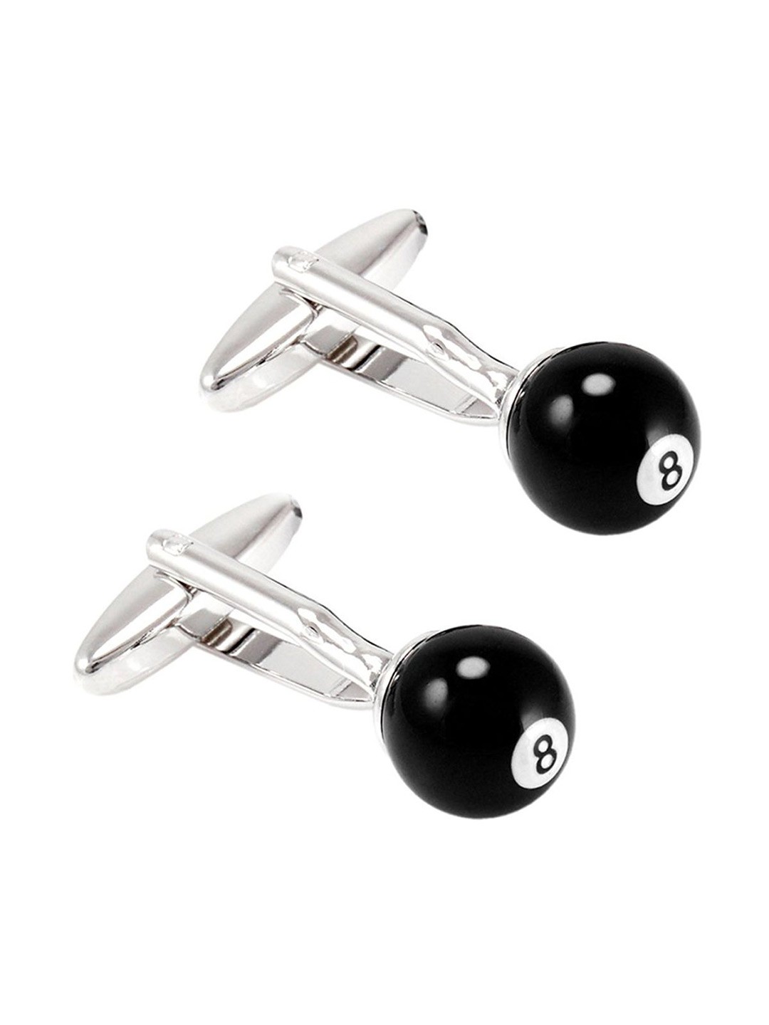 

ZIVOM Men Silver-Plated Snooker Billiards Formal Cufflink, Black