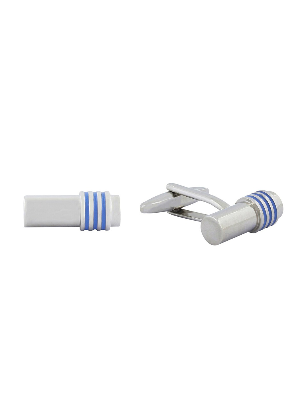 

ZIVOM Men Silver-Plated Geometric Cufflink
