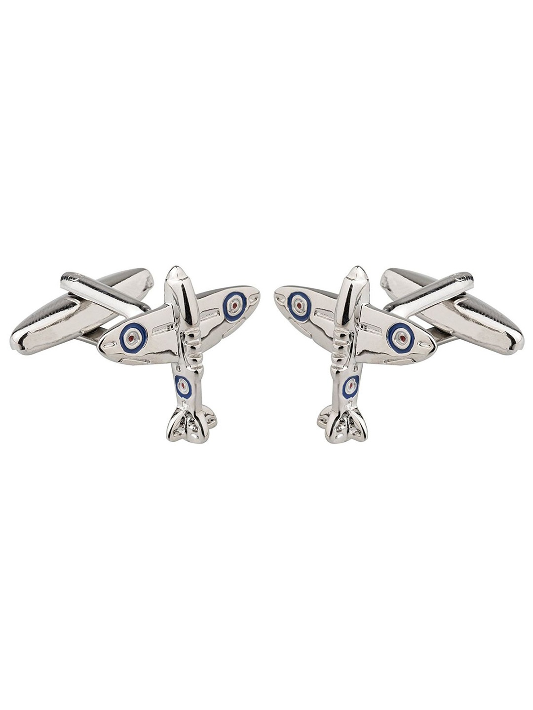

ZIVOM Men Silver-Plated Aeroplane Contemporary Cufflink