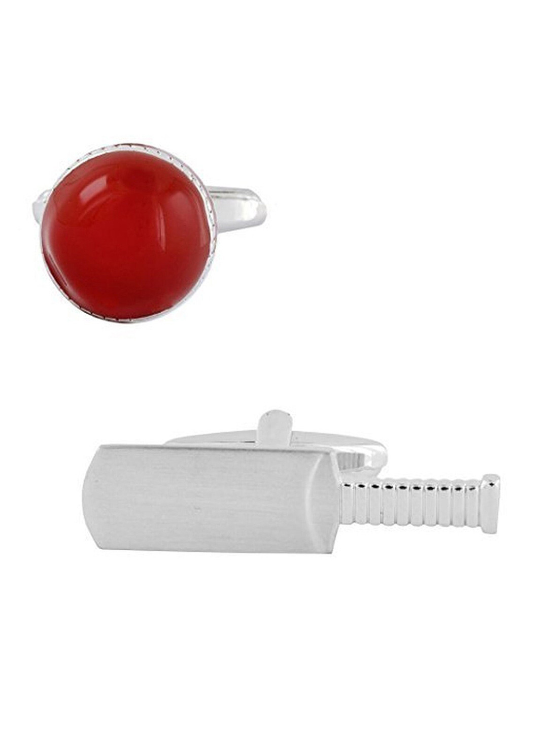 

ZIVOM Men Silver-Plated Cricket Ball Cufflinks