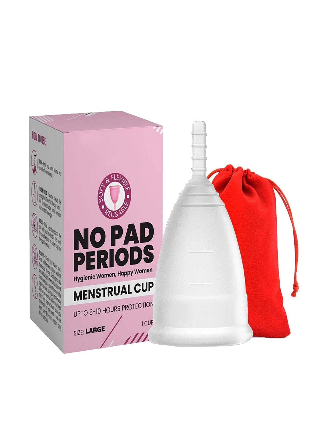 

DALUCI Reusable Menstrual Cup - White, Pink