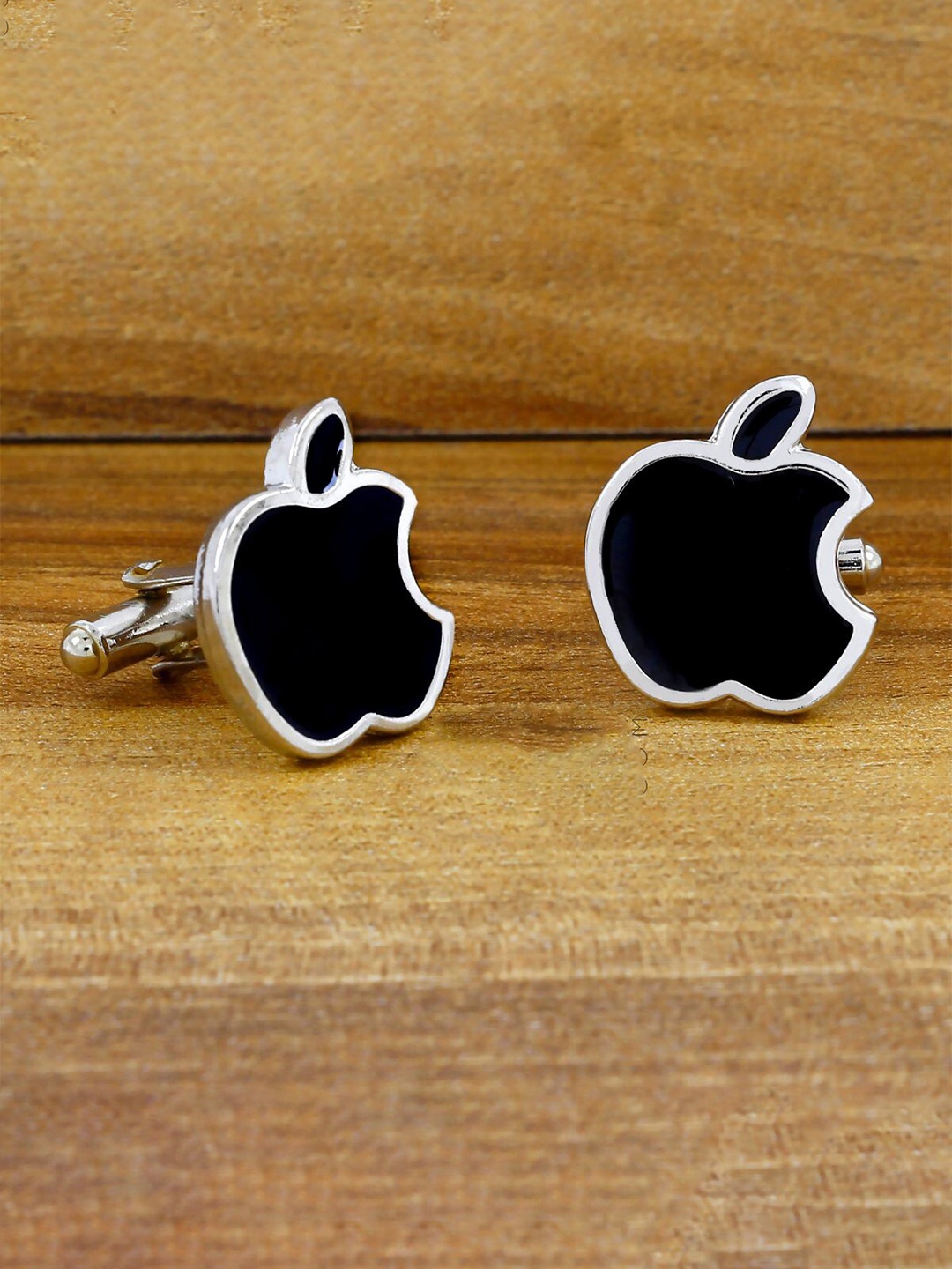 

ZIVOM Men Silver-Plated Apple Formal Cufflink