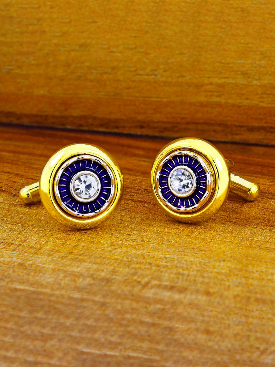 

ZIVOM Men Gold-Plated Round Cufflink