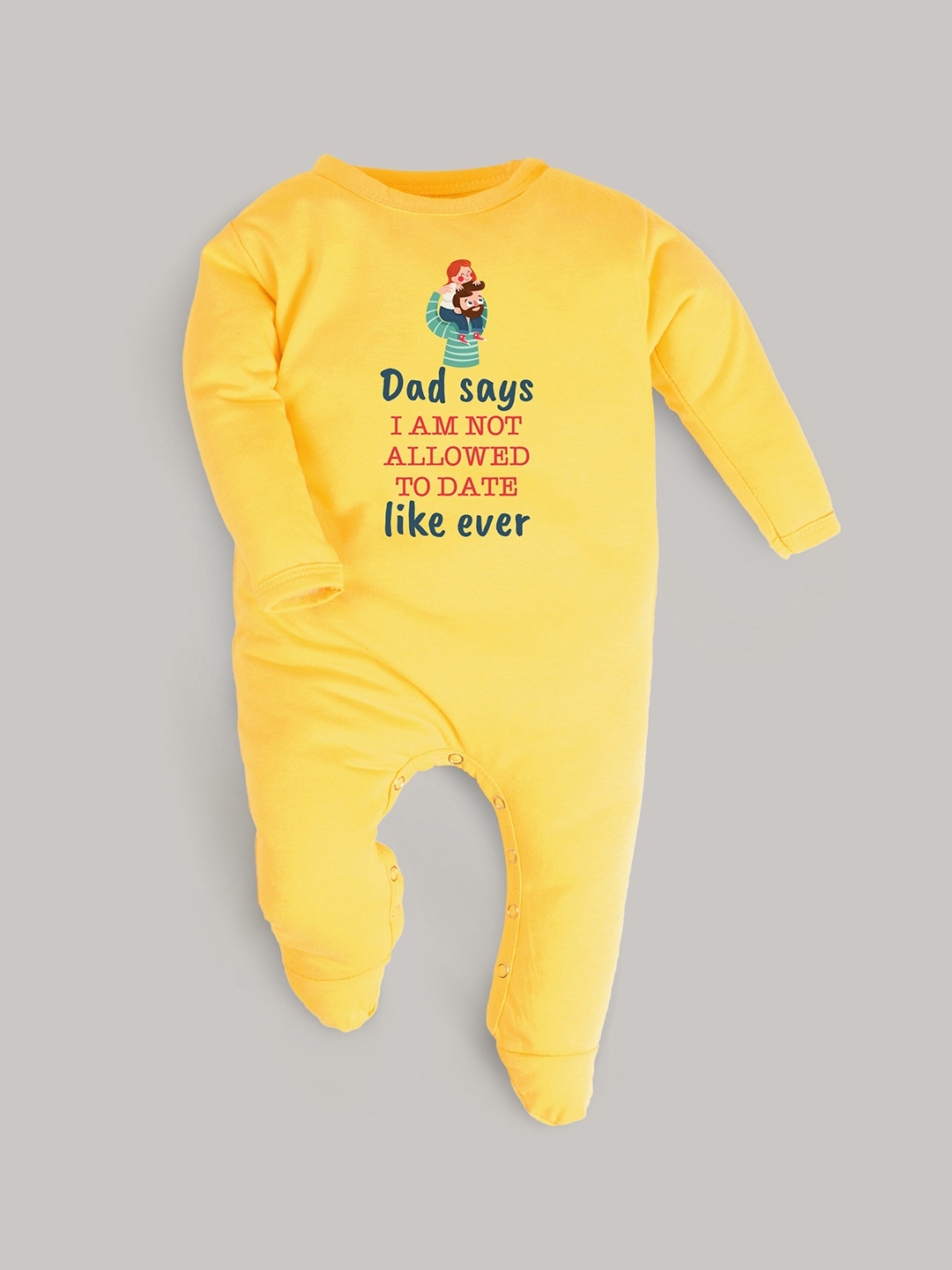 

FFLIRTYGO Infant Kids Printed Pure Cotton Sleepsuit, Yellow