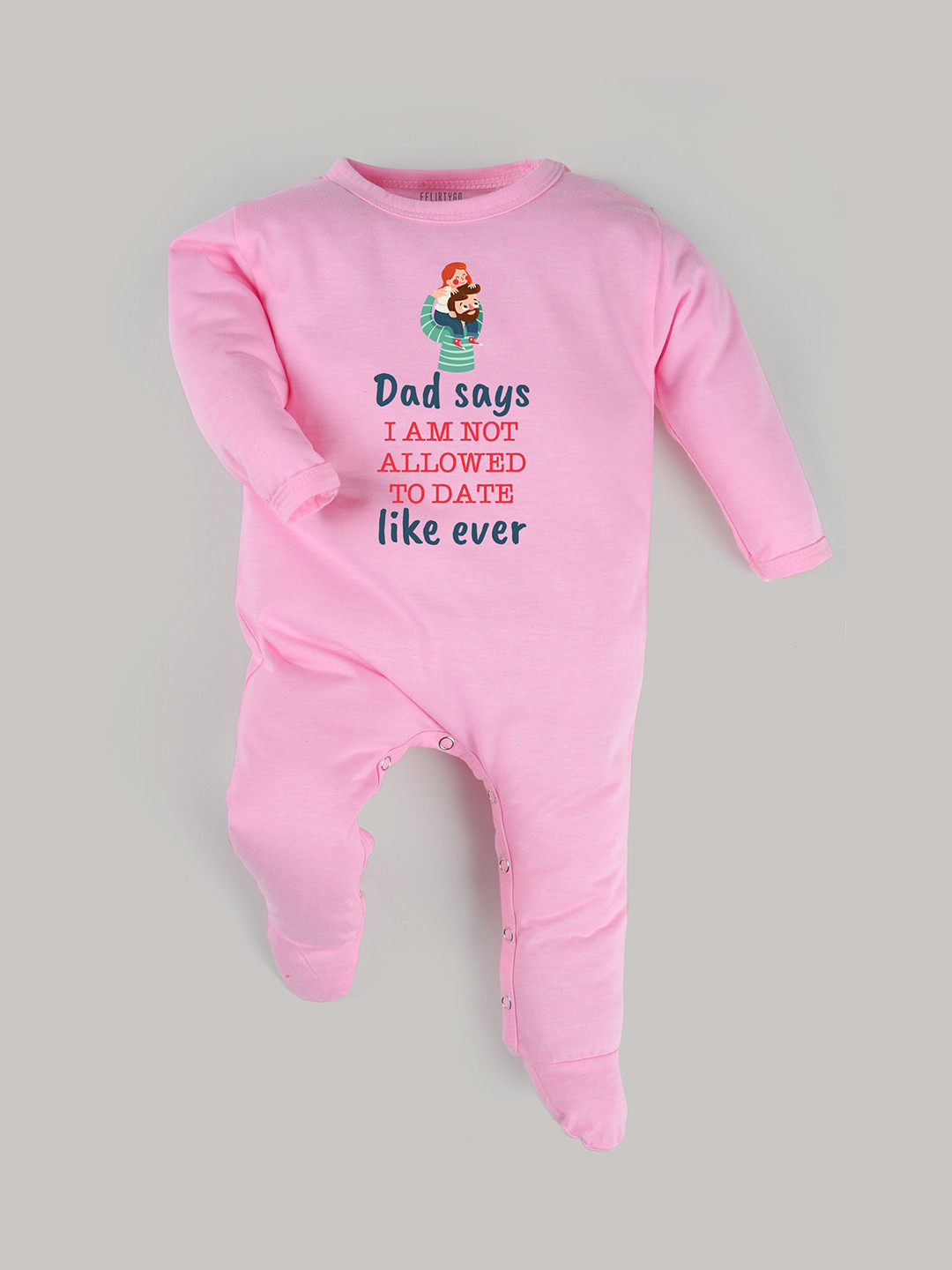 

FFLIRTYGO Infant Kids Printed Pure Cotton Sleepsuit, Pink