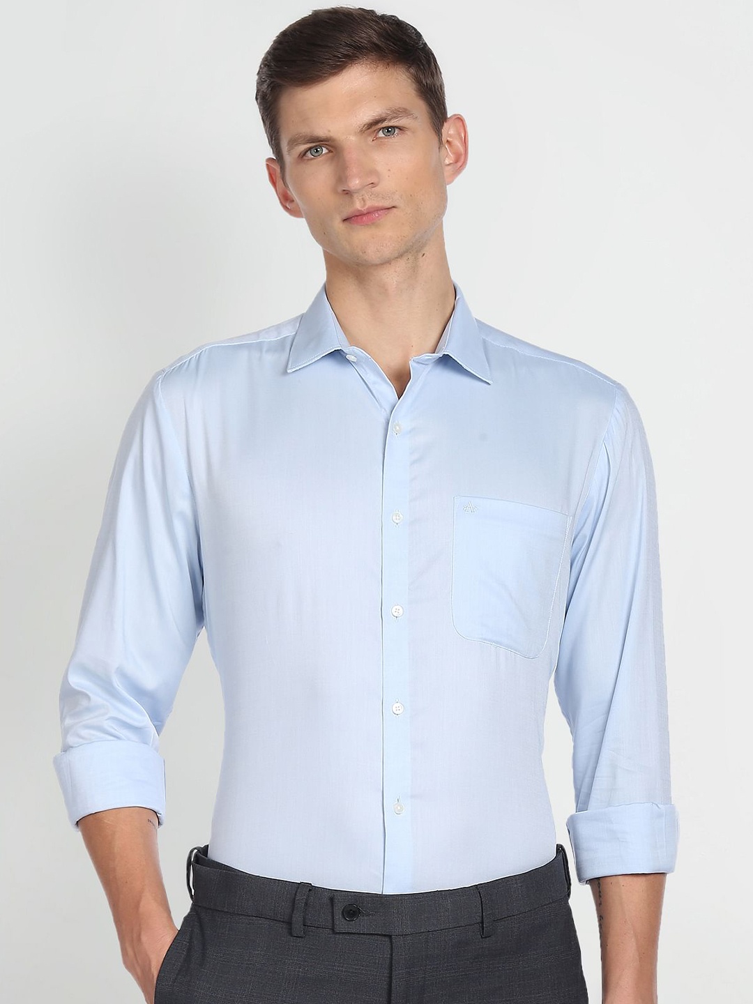 

Arrow Spread Collar Pure Cotton Formal Shirt, Blue