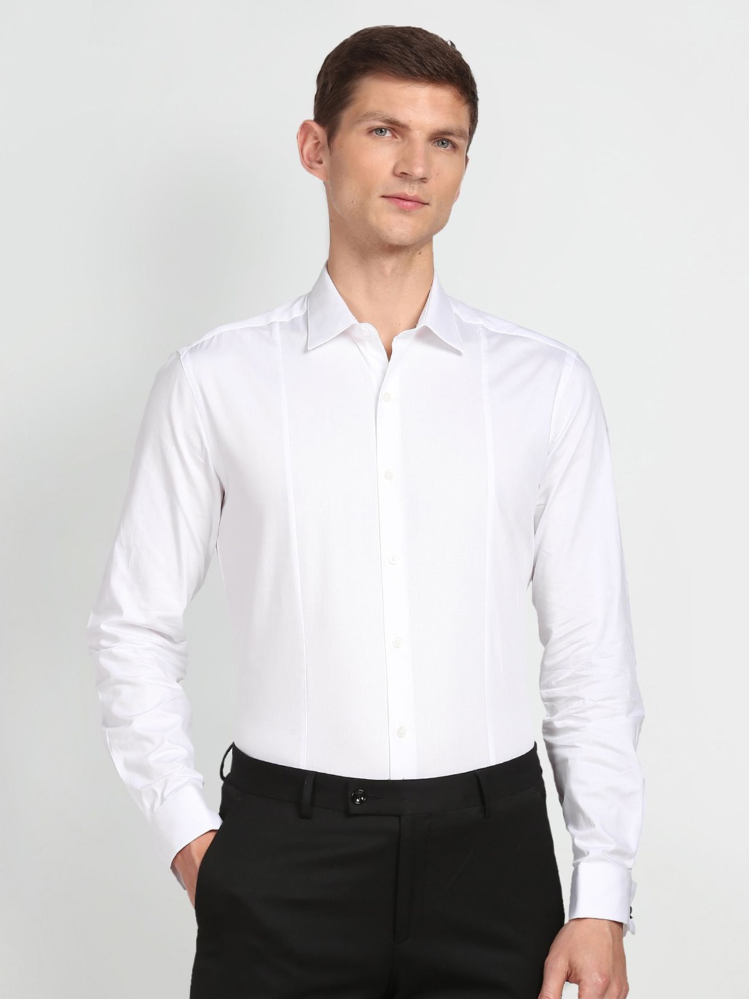 

Arrow Spread Collar Manhattan Slim Fit Cotton Formal Shirt, White