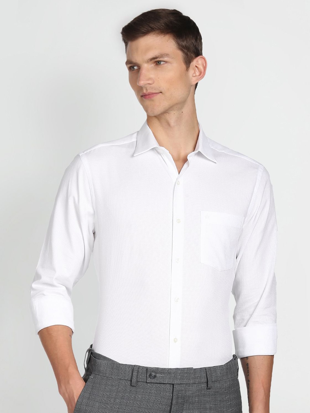 

Arrow Spread Collar Slim Fit Cotton Formal Shirt, White