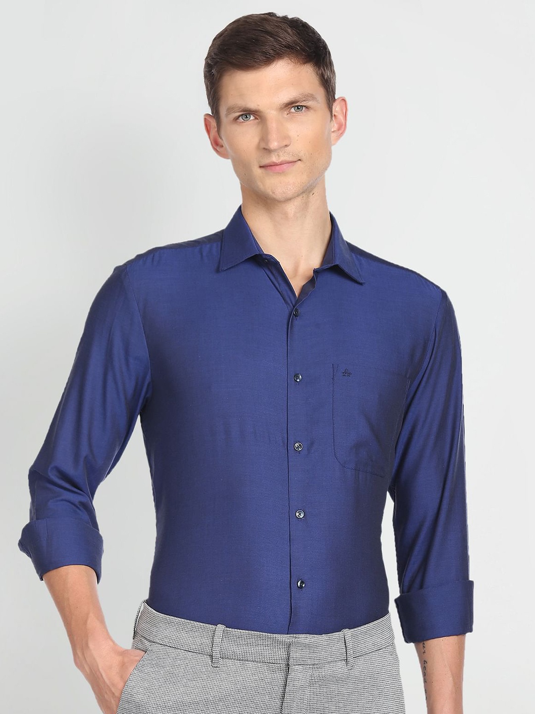 

Arrow Spread Collar Pure Cotton Formal Shirt, Blue