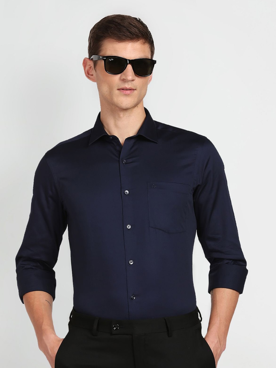 

Arrow Spread Collar Pure Cotton Formal Shirt, Blue